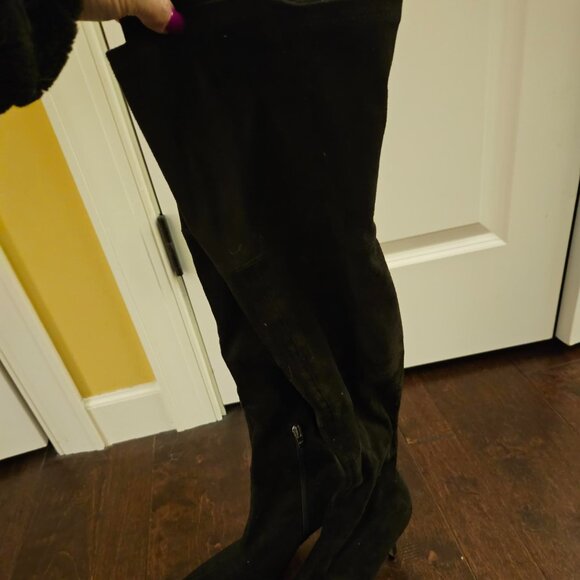 Marc Fisher Tango Over the Knee Boots - Black Suede - Picture 2 of 5